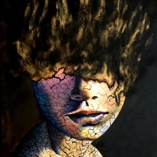 pittura realizzata ad olio su tela con crepe in quadricromia dall'artista nissena Glenda Safonte